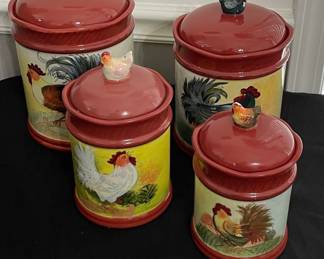 Rooster Motif Ceramic Canister Set by Certified International