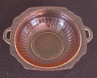 Anchor Hocking Mayfair Open Rose Pink Depression Glass Serving Bowl