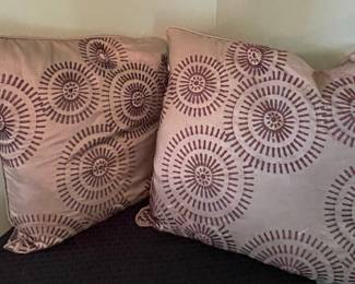 Decorative Throw Pillows with Circular Motif