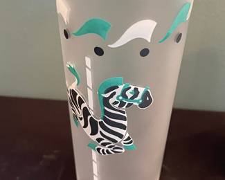 Vintage Libbey Frosted Carousel Animal Highball Glasses