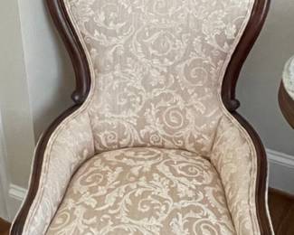 Victorian Revival Carved Slipper Chair