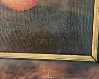 Still Life with Apples in Basket, Signed S. Mc...