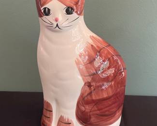 Vintage Ceramic Tabby Cat Figural Bank - Possibly NS Gustin