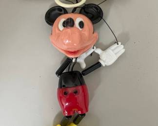 Vintage Mickey Mouse Marionette Toy, Made in Hong Kong