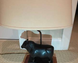 Vintage Bull Figural Table Lamp by Wildwood Lamps