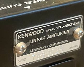 Kenwood TL-922A Linear Amplifier