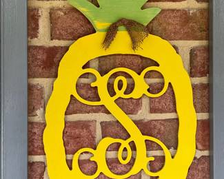 Monogrammed Pineapple Door Hanger