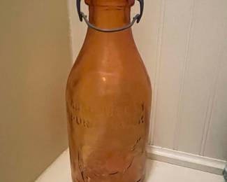 Vintage Thatcher's Dairy Amber Glass Milk Bottle