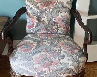 Queen Anne Style Upholstered Armchair