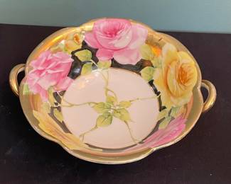 Noritake Hand Painted Rose Pattern Two-Handled Bowl
