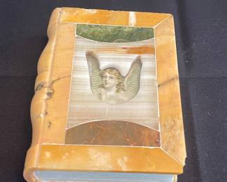 Victorian Angel Cherub Stone Book Box