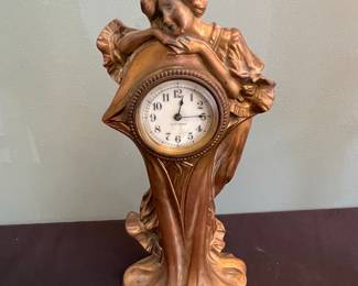 Seth Thomas Art Nouveau Figural Mantel Clock