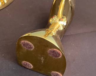 Vintage Solid Brass Mallard Duck Head Bookends