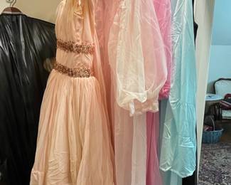 Vintage Peach Formal Gown and Pastel Negligees Collection