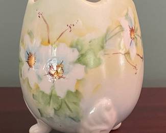 Hand-Painted Porcelain Egg Vase by M. Sperry