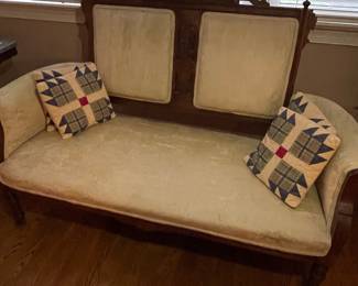 Eastlake Victorian Walnut Settee