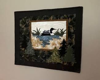 Artisan Fabric Wall Hanging: Loon and Chicks by McKenna Ryan