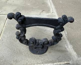Antique Cast Iron Boot Scraper with Ornate Scrollwork