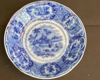 Ridgways Oriental Flow Blue Saucer