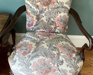 Queen Anne Style Upholstered Armchair