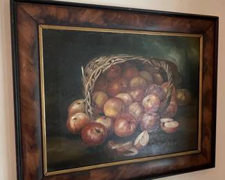 Still Life with Apples in Basket, Signed S. Mc...
