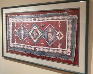 Framed Vintage Navajo Textile Fragment