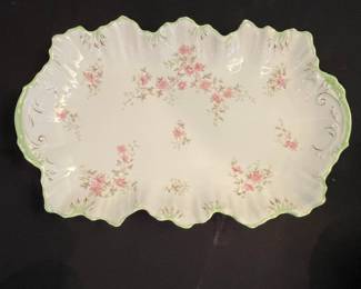 Haviland Limoges Scalloped Pink Floral Tray