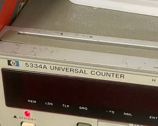 Hewlett-Packard 5334A Universal Counter and 8656B Signal Generator