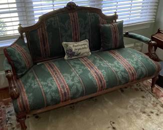 Victorian Rococo Revival Carved Mahogany Settee