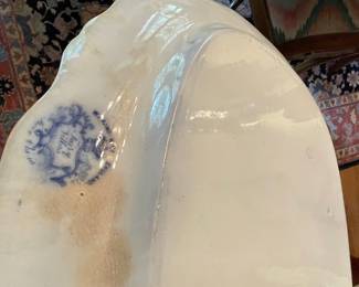 Fairy Villas Flow Blue Platter by W. Adams & Sons