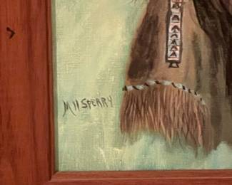 M. H. Sperry Native American Portrait Oil Painting