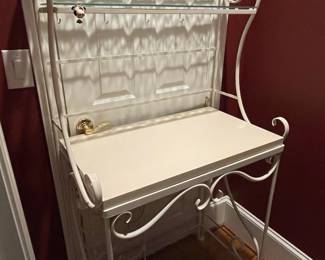 Wrought Iron Bakers Rack with Laminate Surface