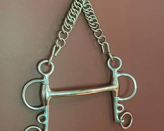 Korsteel Stainless Steel Mullen Mouth Pelham Bit with Curb Chain