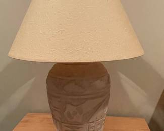 Casual Lamps of California Tribal Bird Abstract Plaster Table Lamp
