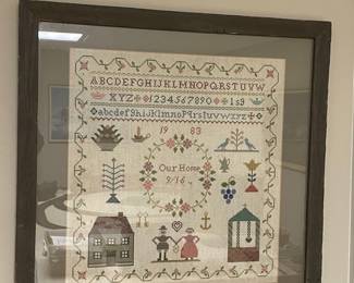 1983 "Our Home" Folk Art Sampler