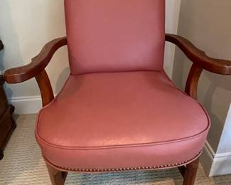 Mid-Century Mahogany Desk Chair with Nailhead Trim