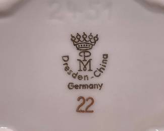 PM Dresden China Heart-Shaped Trinket Box