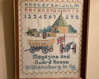 Colonial Williamsburg Magazine and Guard House Cross-Stitch Sampler