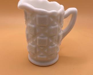 Westmoreland Glass Old Quilt Milk Glass Creamer
