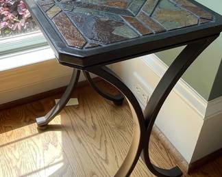 Slate Tile Top Accent Table