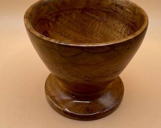 Hand-Turned Wooden Mortar and Pestle