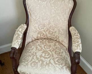 Victorian Rococo Revival Carved Walnut Armchair