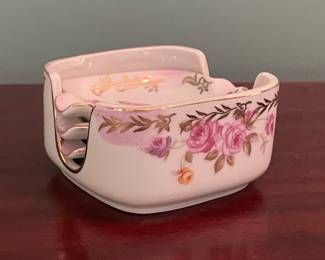 Lefton China Coaster Set with Holder