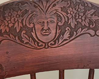 Victorian Green Man Carved Rocking Chair