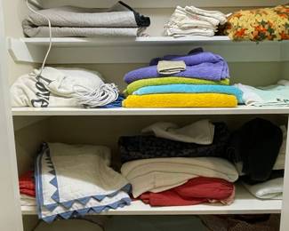 Assorted Vintage and Modern Household Linens and Textiles