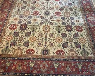 Hand-Knotted Mahal Design Wool Area Rug