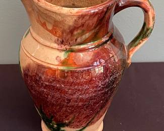 Strasburg Redware Pitcher