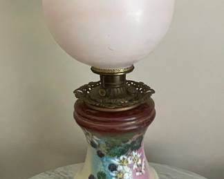 Victorian-Style Hand-Painted "Gone With The Wind" Oil Lamp