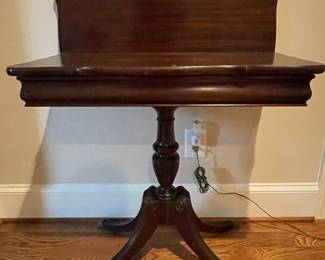 Vintage Mahogany Flip Top Pedestal Card Table