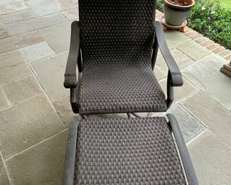 Wicker Recliner Chair with Ottoman